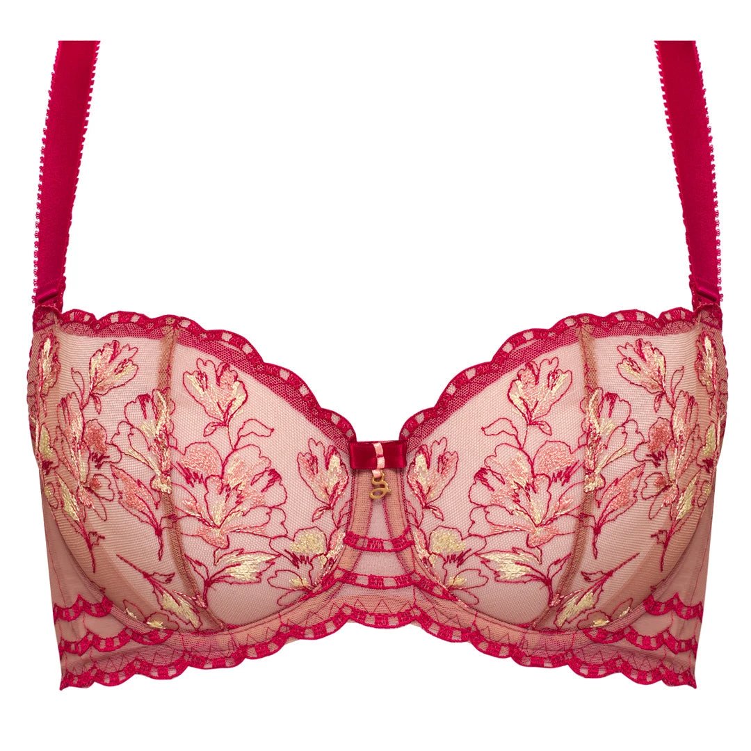 Sheer Mesh Embroidered Balconette Bra Daniela by Samanta Lingerie