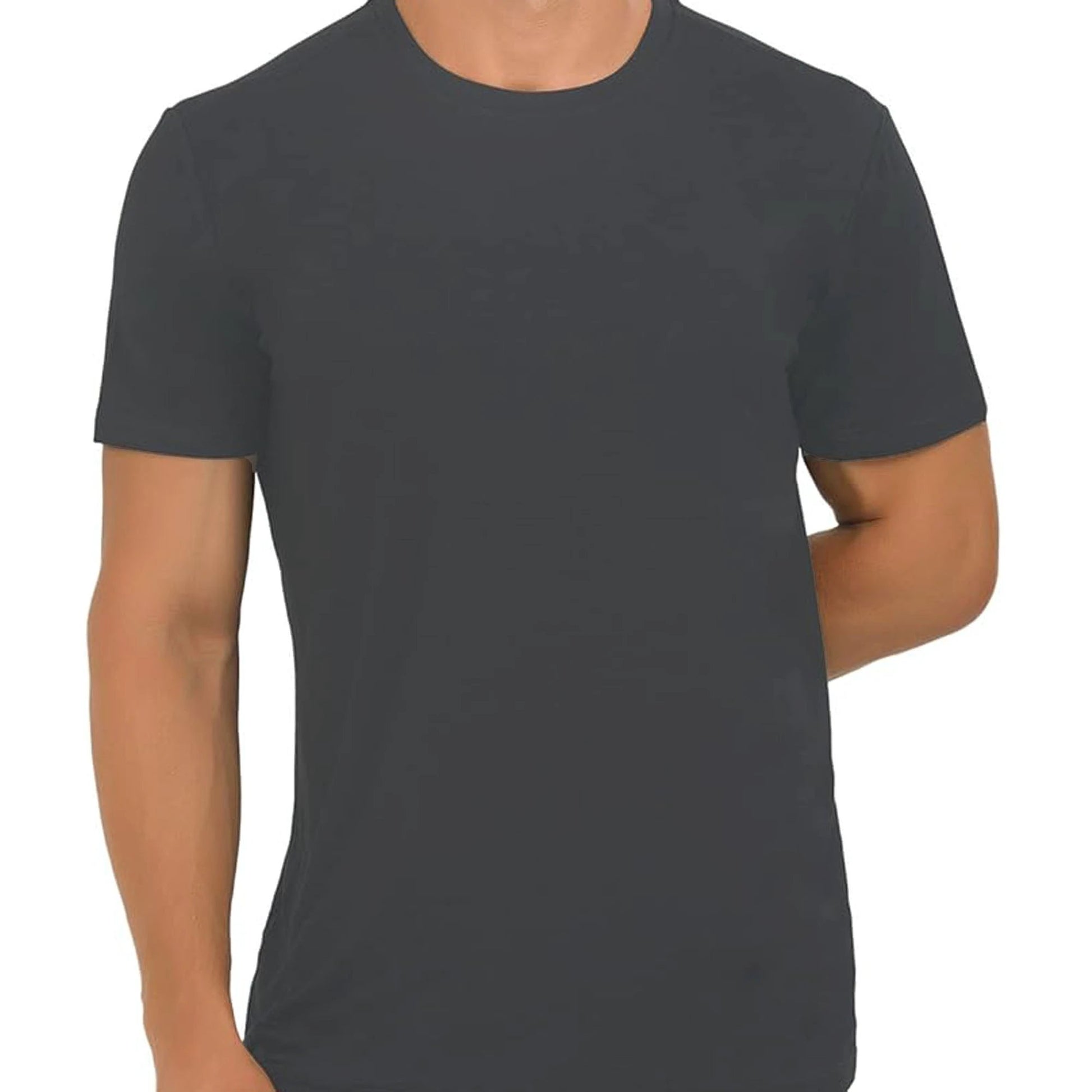Premium T-Shirts for Men Rayon Made from Bamboo Crewneck Undershirt Tees Moisture Wicking 1 Pack by M.O.S