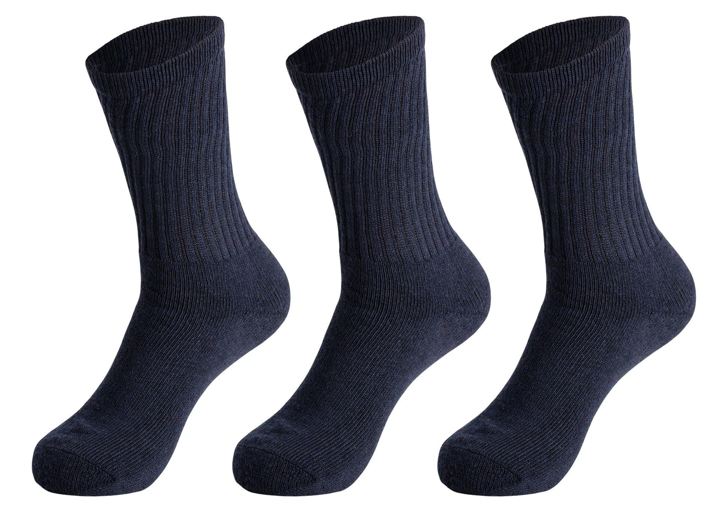 3 Pairs Cotton Crew Socks for Women – Soft, Breathable & Cushioned Athletic Sport Socks, Size 9-11 by AWS/American Made