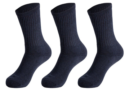 3 Pairs Cotton Crew Socks for Women – Soft, Breathable & Cushioned Athletic Sport Socks, Size 9-11 by AWS/American Made
