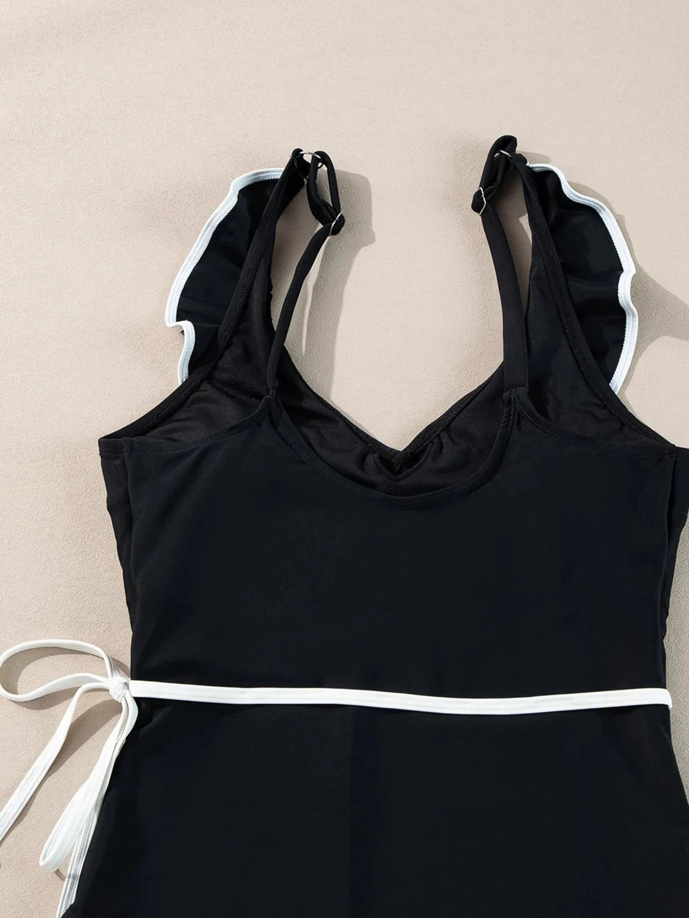 Ruffle Trim V-Neck One-Piece Swimsuit by Trendsi