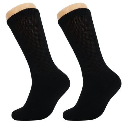Men’s Diabetic Crew Socks – 6 Pairs, Loose Fit, Non - Binding Top, Cushioned Sole, Moisture - Wicking, Size 9 - 11, 10 - 13, 13 - 15 - Ansley Effect
