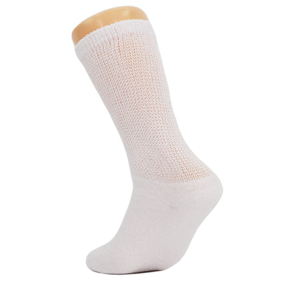 Men’s Diabetic Crew Socks – 6 Pairs, Loose Fit, Non - Binding Top, Cushioned Sole, Moisture - Wicking, Size 9 - 11, 10 - 13, 13 - 15 - Ansley Effect