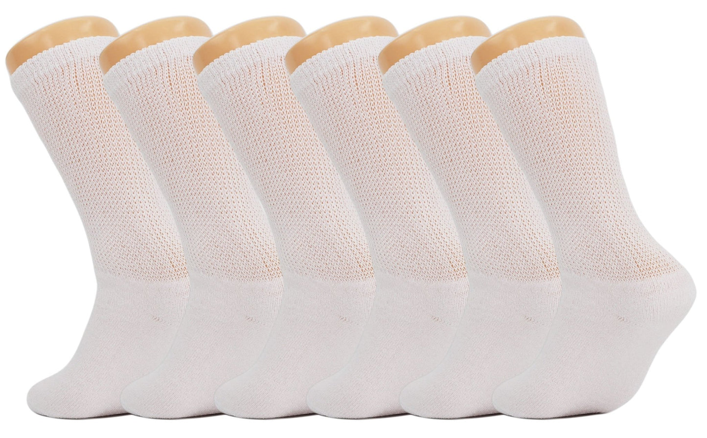 Men’s Diabetic Crew Socks – 6 Pairs, Loose Fit, Non - Binding Top, Cushioned Sole, Moisture - Wicking, Size 9 - 11, 10 - 13, 13 - 15 - Ansley Effect