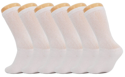 Men’s Diabetic Crew Socks – 6 Pairs, Loose Fit, Non - Binding Top, Cushioned Sole, Moisture - Wicking, Size 9 - 11, 10 - 13, 13 - 15 - Ansley Effect