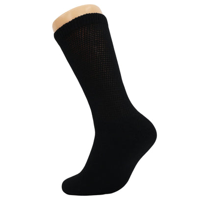 Men’s Diabetic Crew Socks – 6 Pairs, Loose Fit, Non - Binding Top, Cushioned Sole, Moisture - Wicking, Size 9 - 11, 10 - 13, 13 - 15 - Ansley Effect