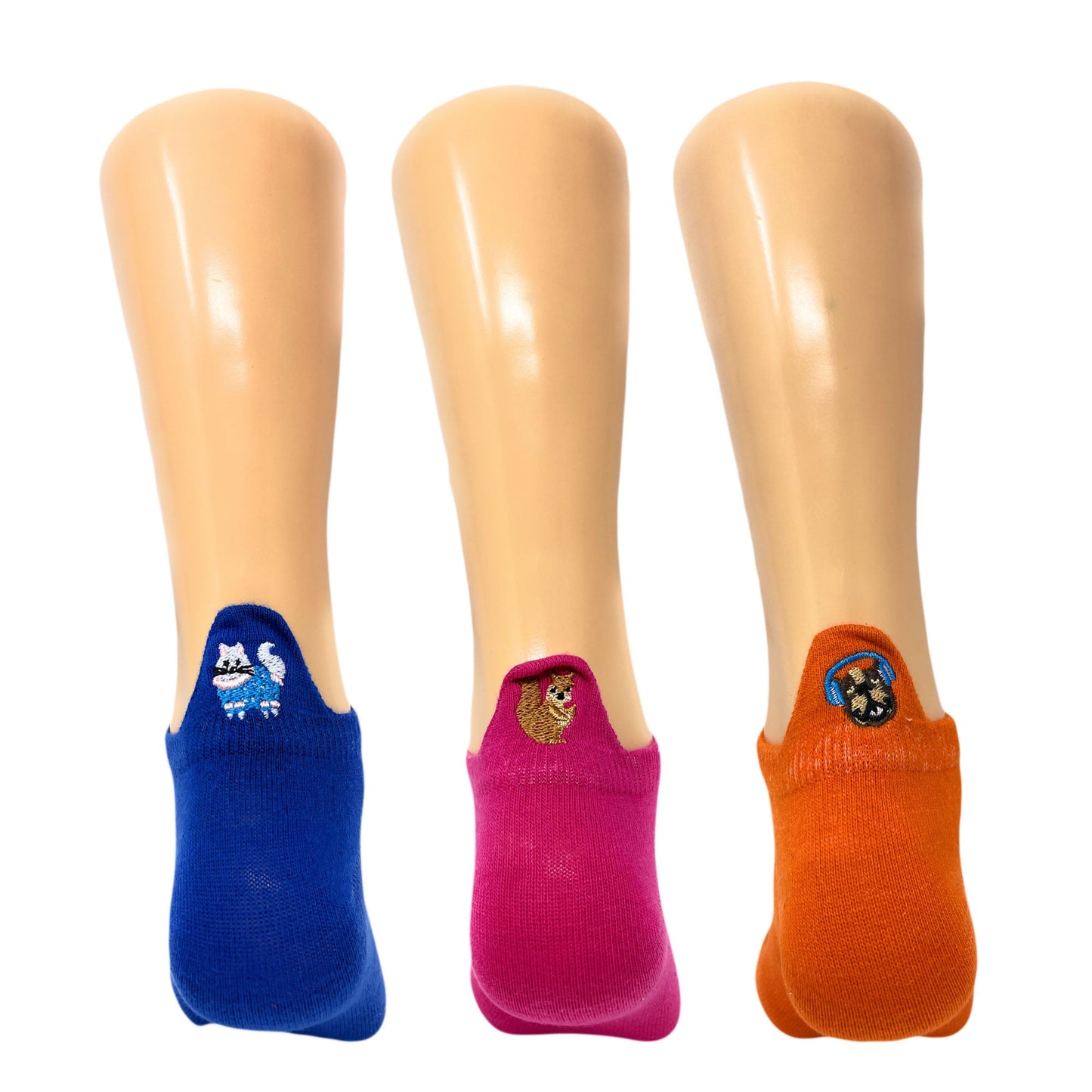 Women’s Dog Embroidered Ankle Socks – 3 Pairs, Low Cut, Soft & Comfortable – Size 5-7-3