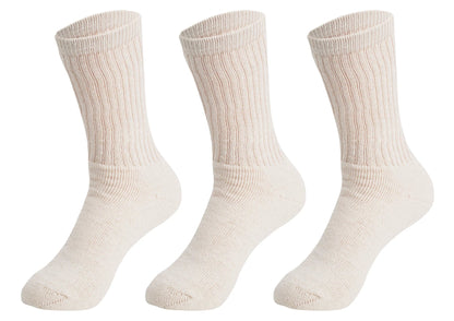 3 Pairs Cotton Crew Socks for Women – Soft, Breathable & Cushioned Athletic Sport Socks, Size 9-11 by AWS/American Made