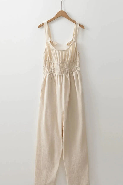 Ruched Sleeveless Wide Leg Jumpsuit by Trendsi