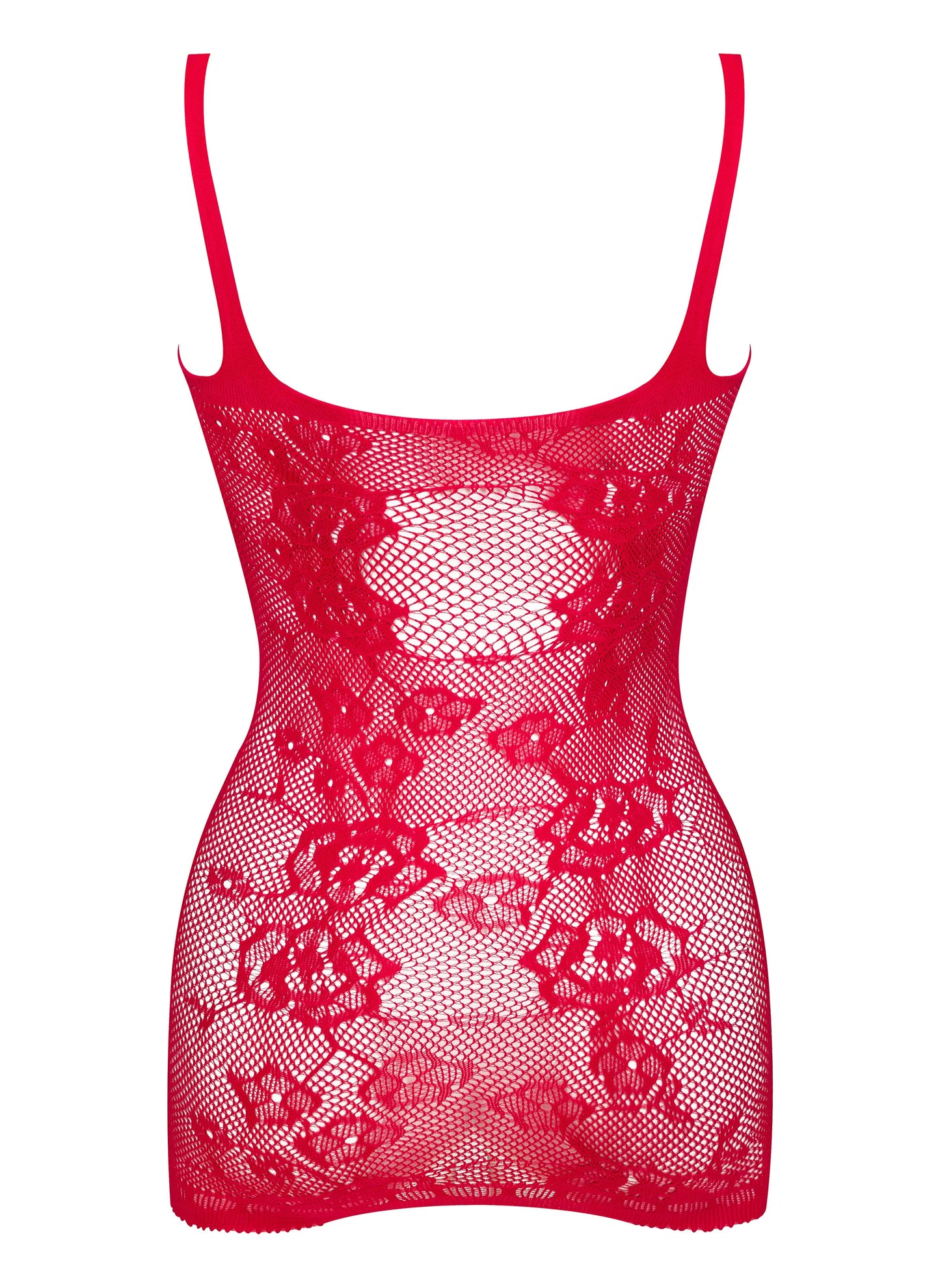 Beauty Night Anya Red Sheer Fishnet Mini Dress