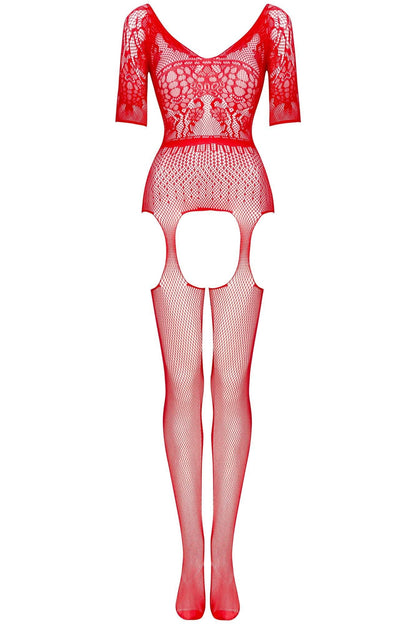 Beauty Night Courtney Red Super Sexy Fishnet Bodystocking