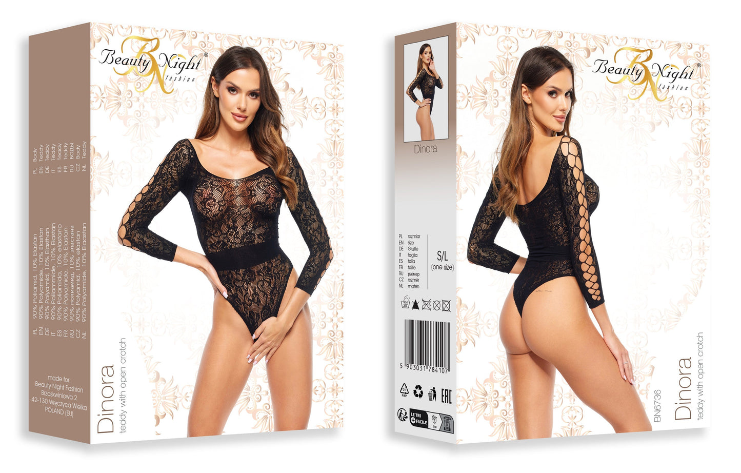 Beauty Night Dinora Sexy Sheer Lace Bodysuit