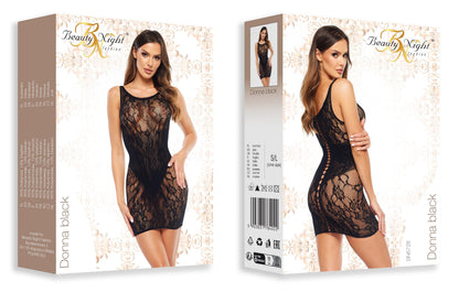 Beauty Night Donna Sexy Sheer Lace Mini Dress