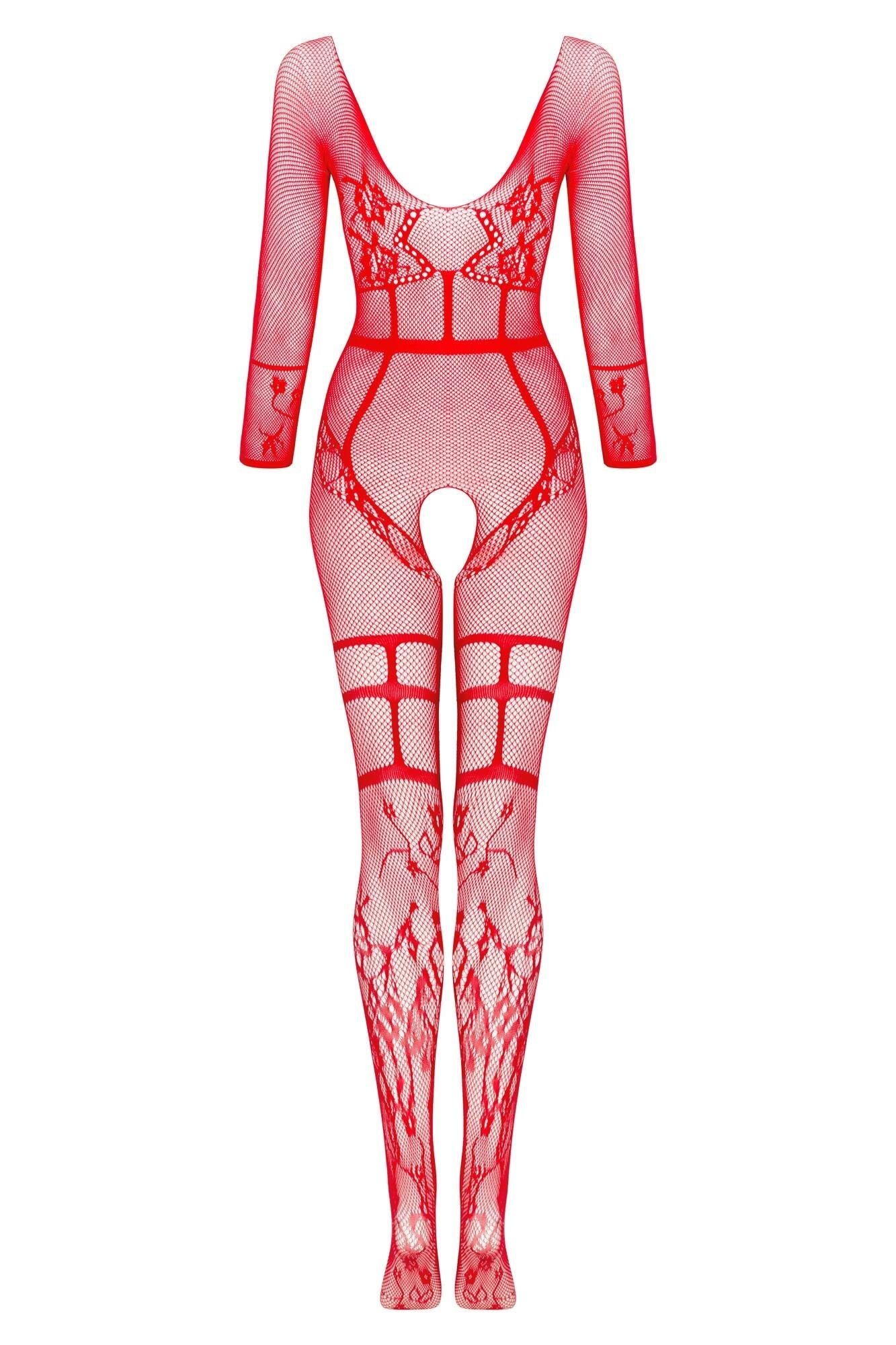 Beauty Night Lorna Red Seductive Delicate Fishnet Bodystocking