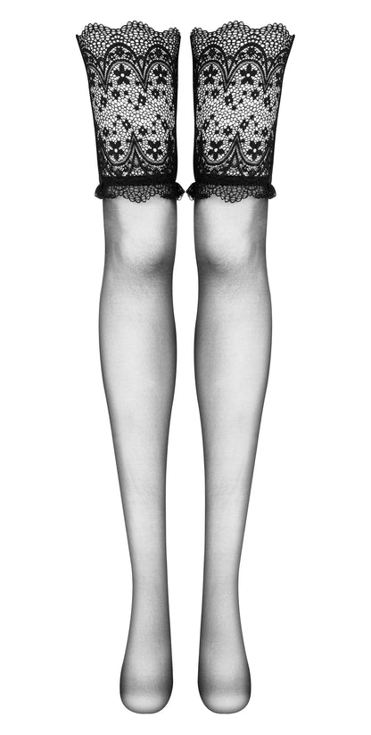 Beauty Night Obsidian Lace Top Sheer Stockings
