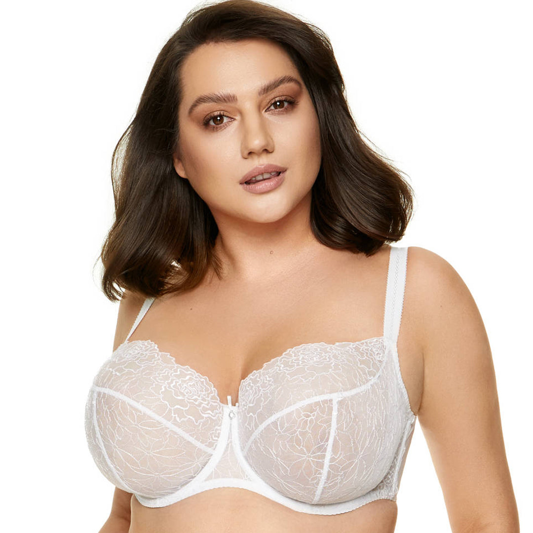 Gorteks Pamela White Sheer Mesh Balconette Bra