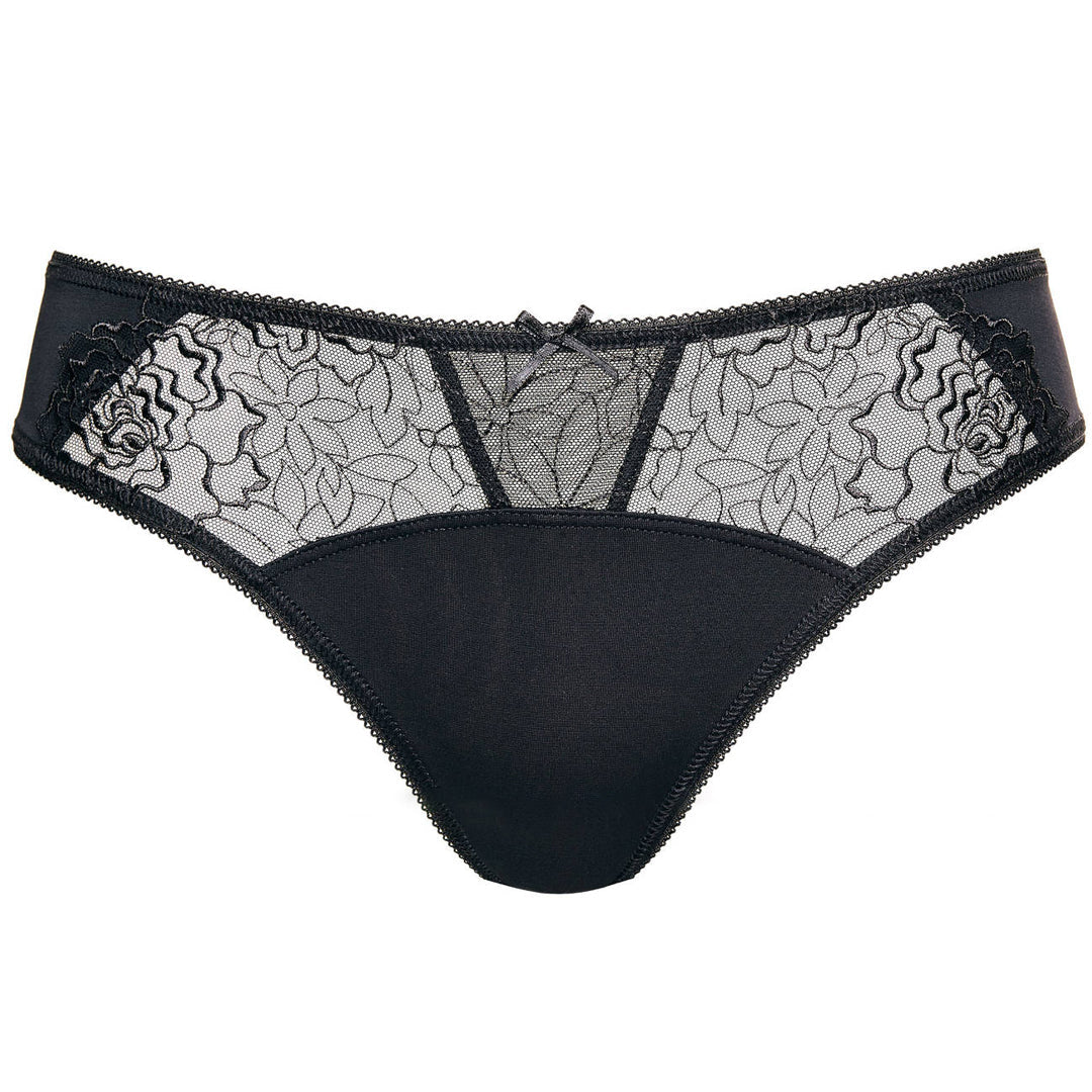 Gorteks Pamela Black Semi Sheer Bikini Panty