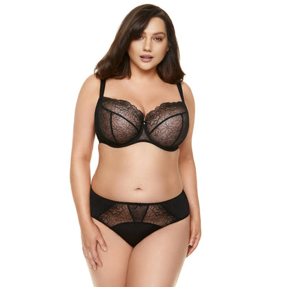 Gorteks Pamela Black Semi Sheer Bikini Panty