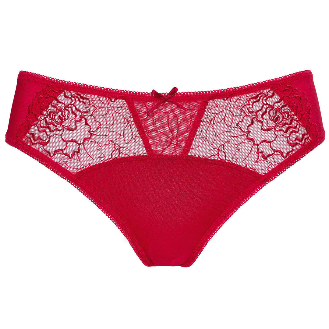 Gorteks Pamela Red Semi Sheer Low Rise Bikini Panty