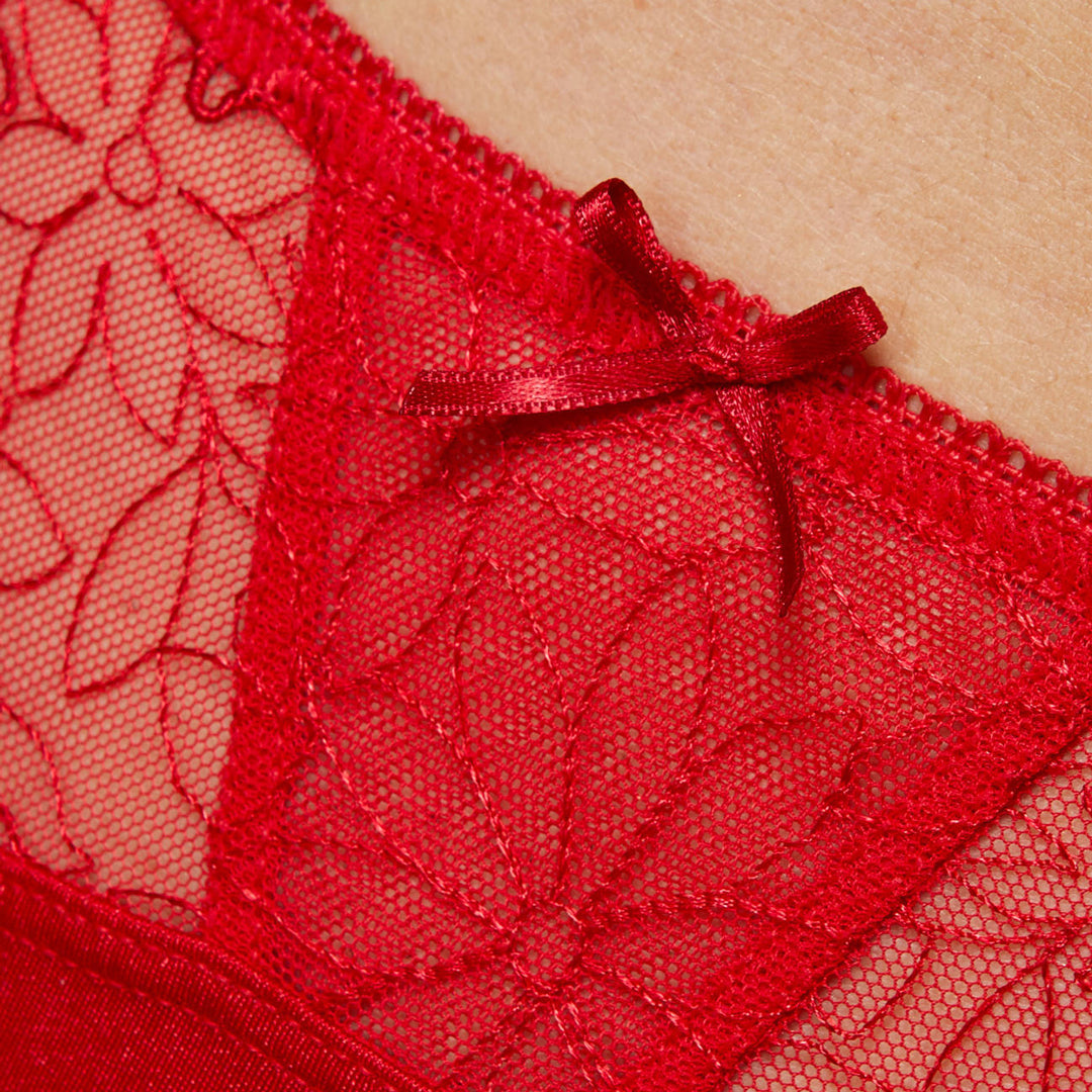 Gorteks Pamela Red Semi Sheer Thong Panty