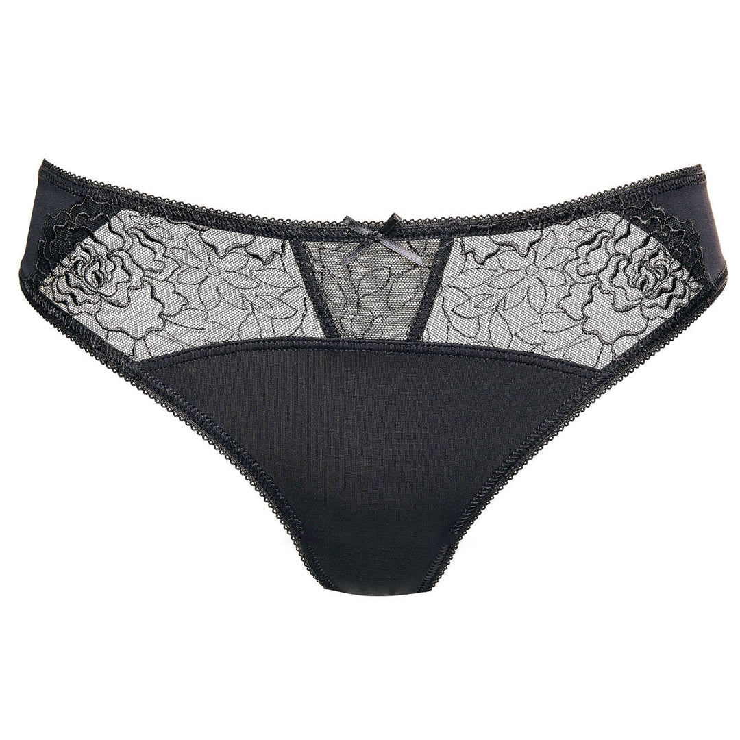 Gorteks Pamela Black Semi Sheer Thong Panty