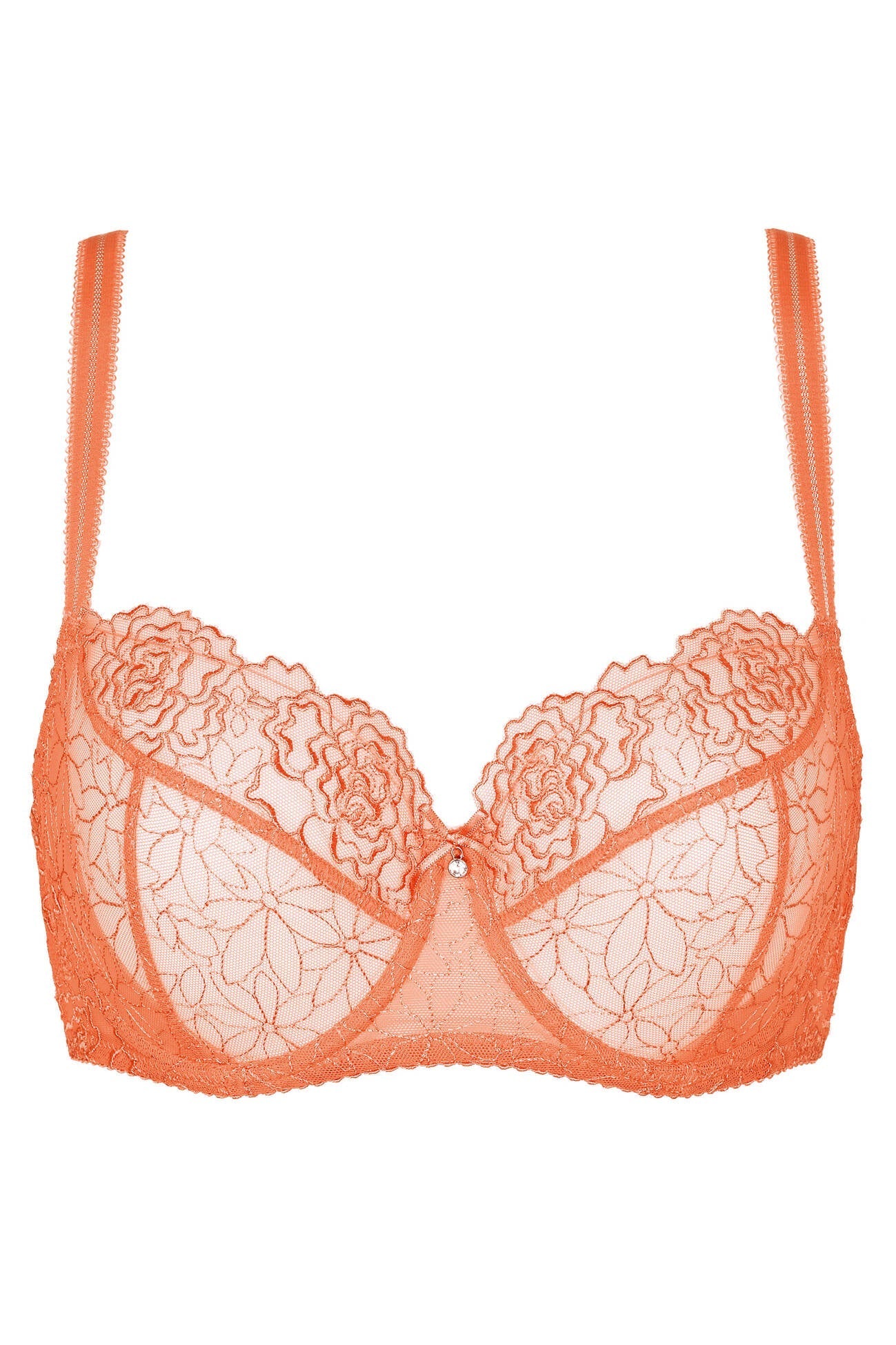 Gorteks Pamela Peach Sheer Mesh Balconette Bra