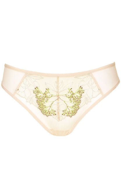 Gorteks Soleil Sheer Mesh Embroidered Brazilian Thong
