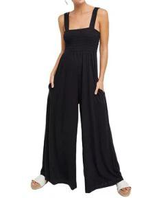 V-Neck Wide-Leg Jumpsuit with Pockets