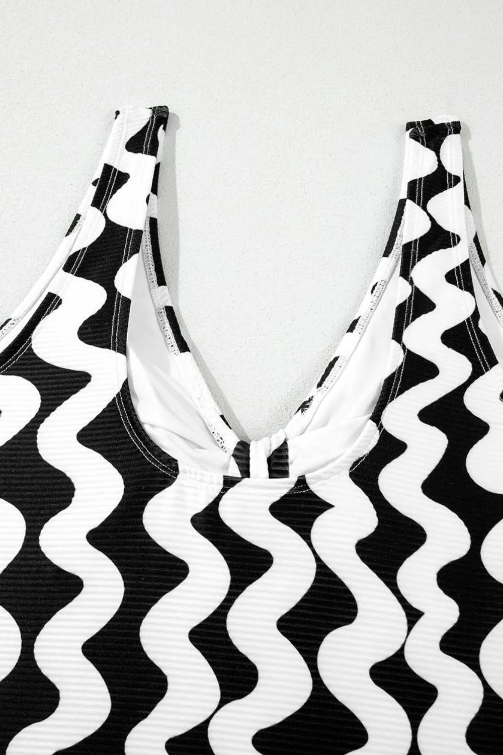 Tied Front Contrast Striped One-Piece Swimsuit by Trendsi