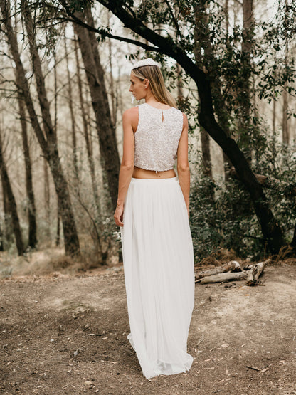 INES MAXI SKIRT CREAM