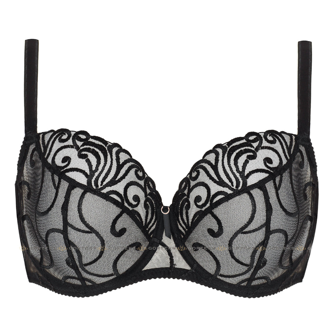Gorteks Fiore Black Sheer Full Figure Bra