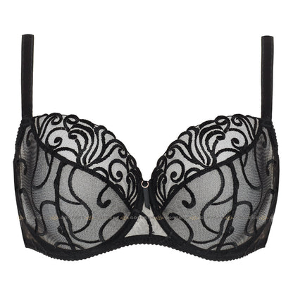 Gorteks Fiore Black Sheer Full Figure Bra