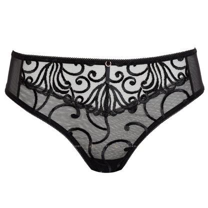Gorteks Fiore Black Sheer Low Rise Bikini Panty