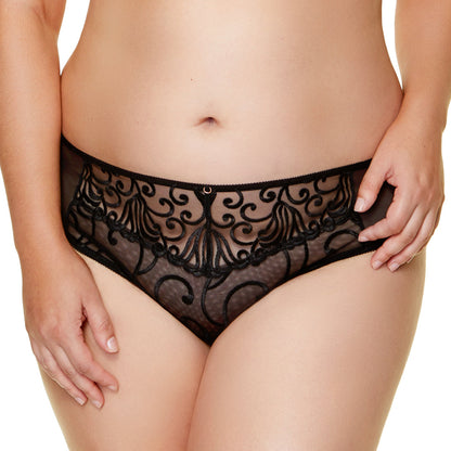 Gorteks Fiore Black Sheer Low Rise Bikini Panty