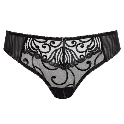 Gorteks Fiore Black Sheer Thong Panty