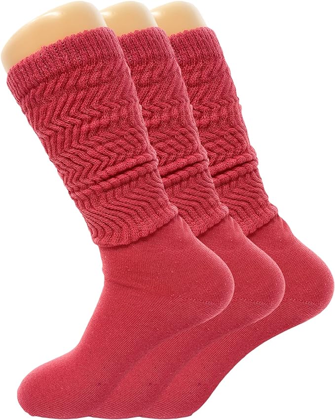 Women's Slouch Knee High Socks – 3 Pairs, Size 9 - 11 | Soft, Breathable & Versatile - Ansley Effect