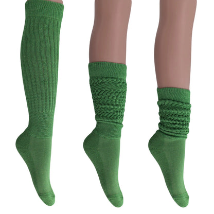 Women's Extra Long Heavy Slouch Cotton Socks – 3 Pairs, Size 9-11 by AWS/American Made