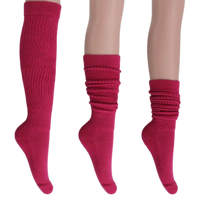 Women's Extra Long Heavy Slouch Cotton Socks – 3 Pairs, Size 9-11 by AWS/American Made