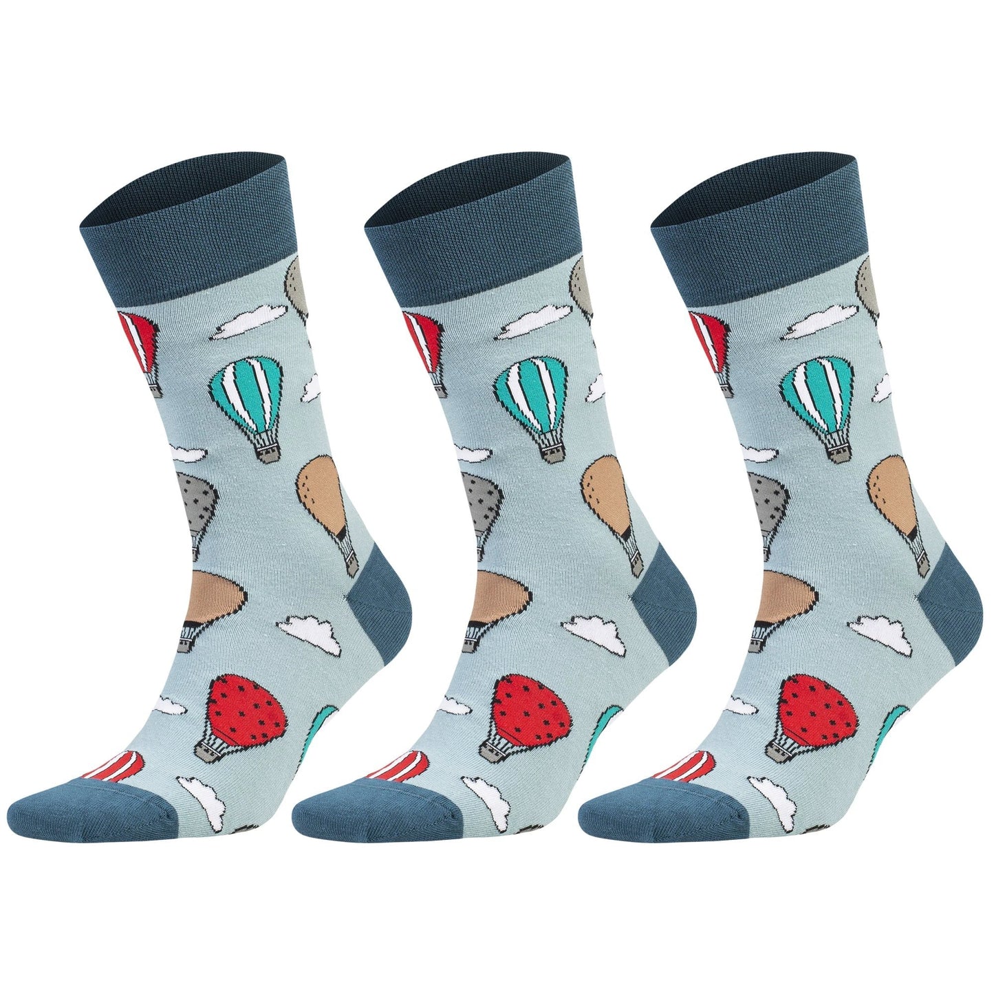 3 Pairs Men's & Women's Colorful Novelty Crew Socks – Fun Cotton Dress Socks by AWS/American Made