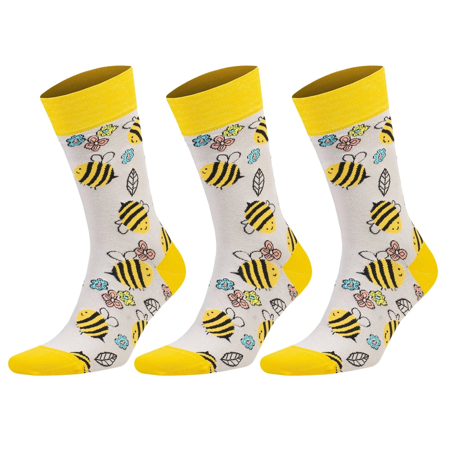 3 Pairs Men's & Women's Colorful Novelty Crew Socks – Fun Cotton Dress Socks by AWS/American Made
