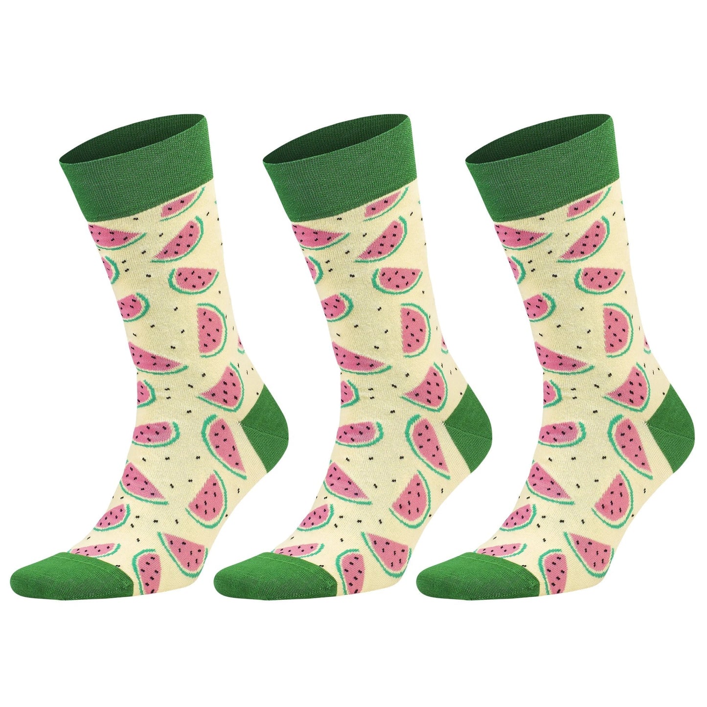 3 Pairs Men's & Women's Colorful Novelty Crew Socks – Fun Cotton Dress Socks by AWS/American Made