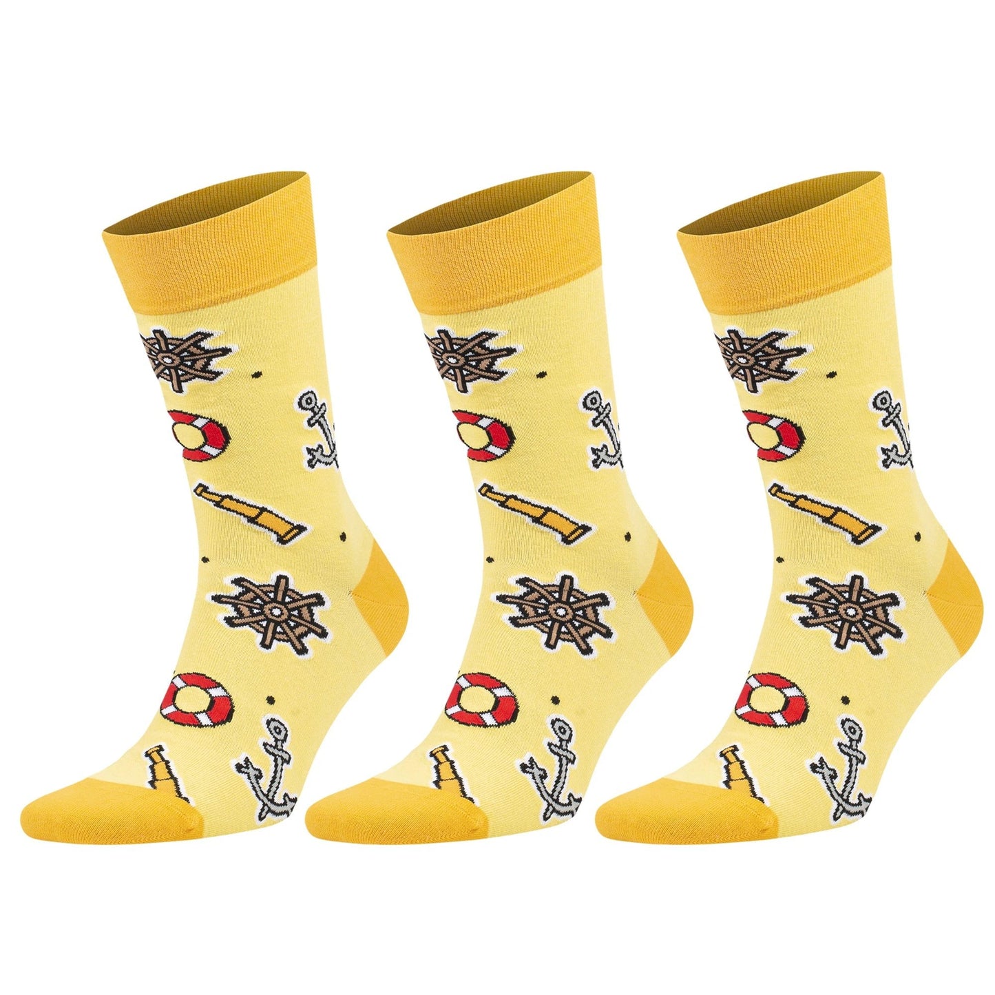 3 Pairs Men's & Women's Colorful Novelty Crew Socks – Fun Cotton Dress Socks by AWS/American Made