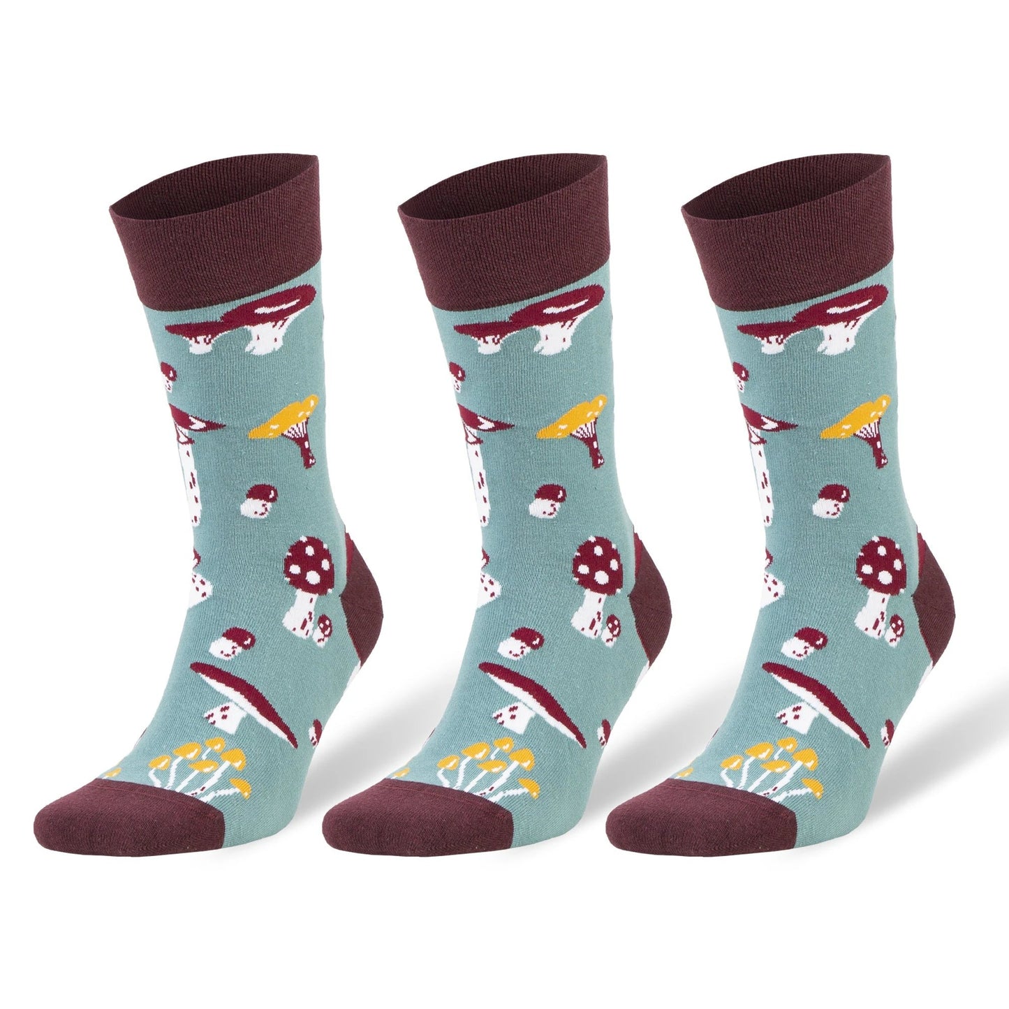3 Pairs Men's & Women's Colorful Novelty Crew Socks – Fun Cotton Dress Socks by AWS/American Made