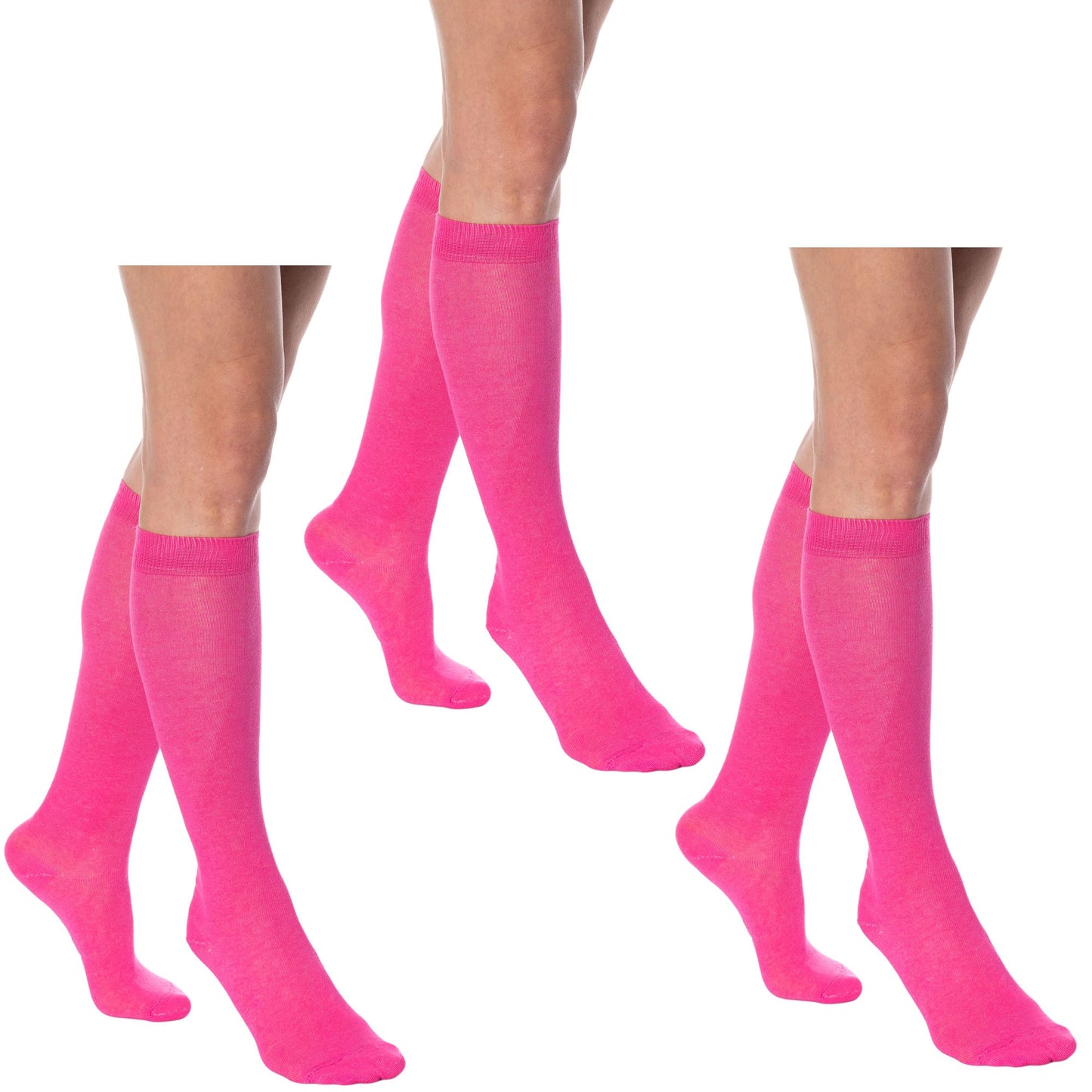 Women's Over The Calf Cotton Socks – 3 Pairs Knee High Soft Long Socks for Comfort & Style-3