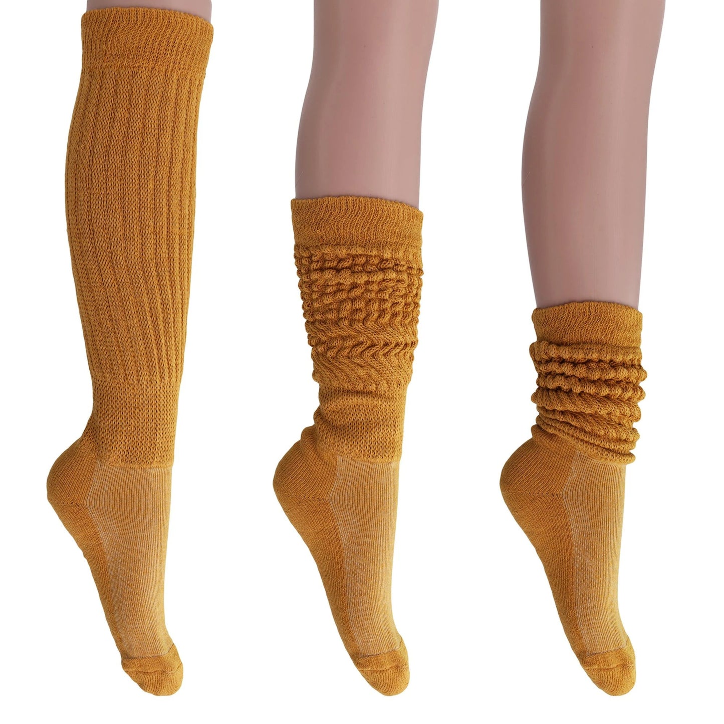 Women's Extra Long Heavy Slouch Cotton Socks – 3 Pairs, Size 9-11 by AWS/American Made