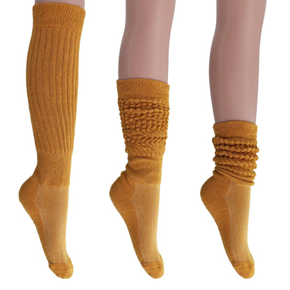 Women's Extra Long Heavy Slouch Cotton Socks – 3 Pairs, Size 9-11 by AWS/American Made