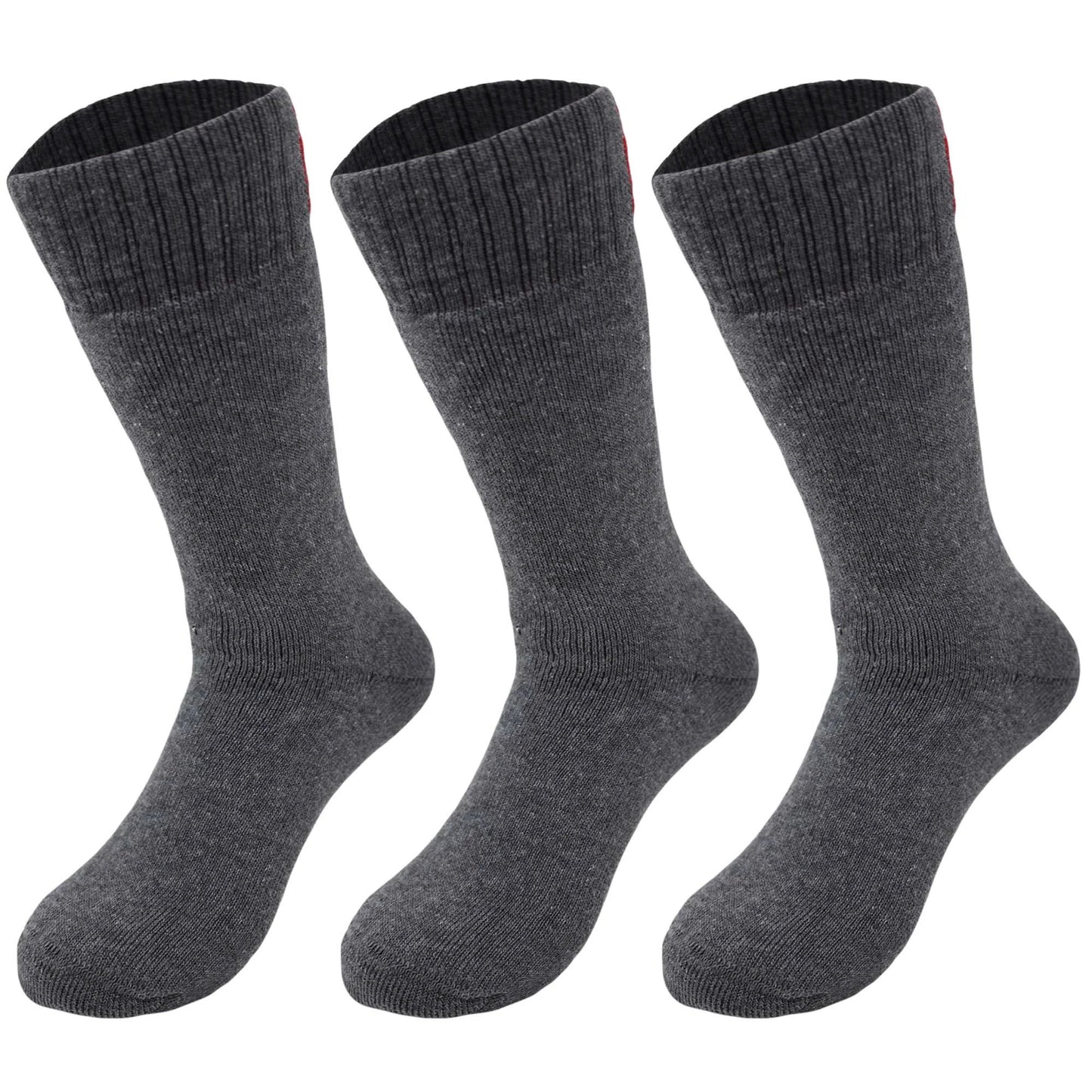 Winter Socks for Men 3 Pairs, Seamless Toe Reinforced Heel Shoe Size 8-11.5 by AWS/American Made