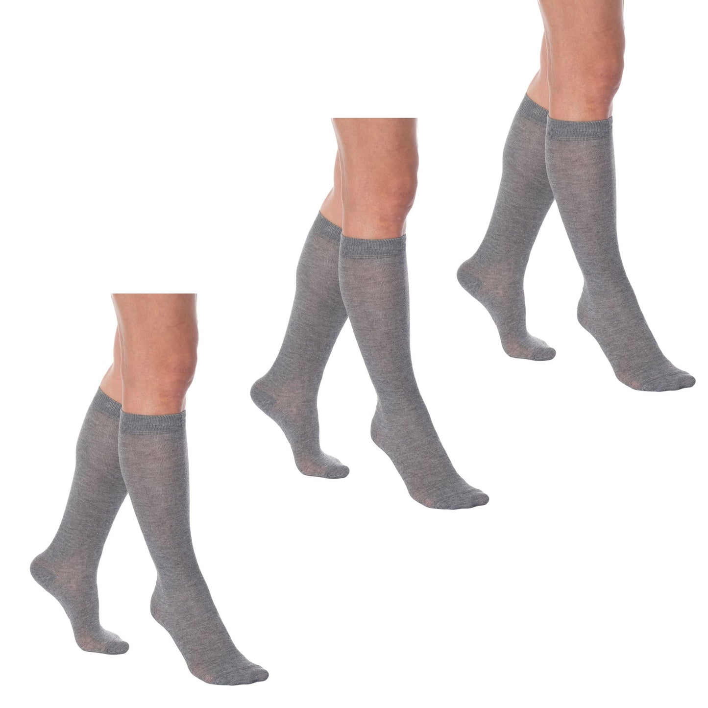 Women's Over The Calf Cotton Socks – 3 Pairs Knee High Soft Long Socks for Comfort & Style-4