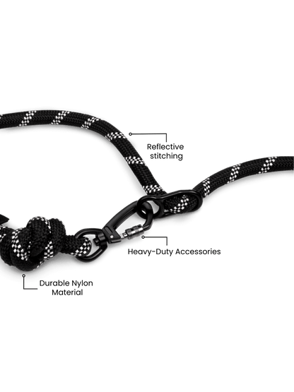 Trail Companion Adjustable Hands-Free Dog Leash – Black