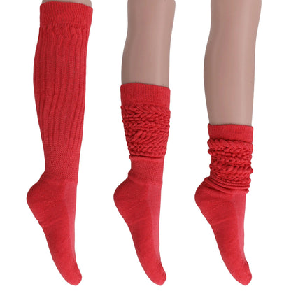 Women's Extra Long Heavy Slouch Cotton Socks – 3 Pairs, Size 9-11 by AWS/American Made
